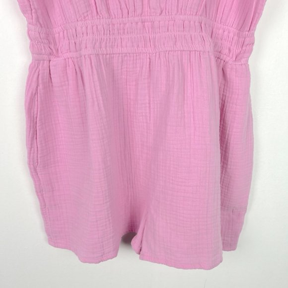NWT Stitch Fix Market & Spruce Trini Short Sleeve Gauze Romper Pink Size Large L - Picture 5 of 14